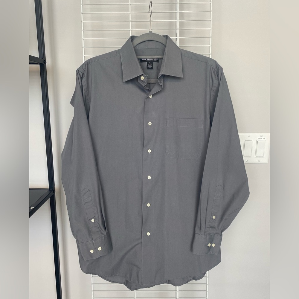 Bill Robinson Grey Collar Dress Shirt Size 15/ Medium
